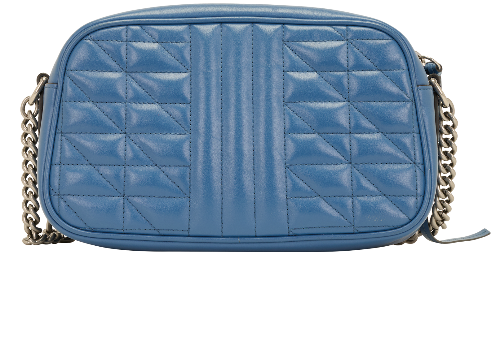 GG Marmont Small Matelasse, &pound;750, Handbags, Blue, Leather, Back view